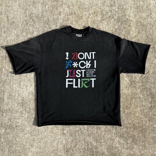 Rhinestone Unisex IDFIJF Crop Top Black Front